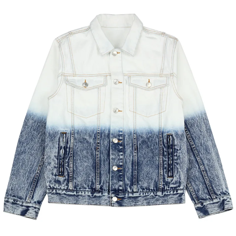 White Gradient Denim Jacket Men's Trendy New Personality Hanging and Floating Slim Casual Light-Colored Autumn Jacket
White Gradient Denim Jacket Men's Trendy New Personality Hanging and Floating Slim Casual Light-Colored Autumn Jacket