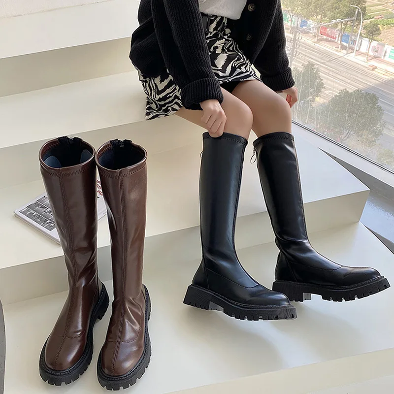 Woman Boots Knee High Boots Pu Ladies Long Boots Slip On Hoof Heels Woman Boot Platform Round Toe Female Shoes Autumn 2022 New
Woman Boots Knee High Boots Pu Ladies Long Boots Slip On Hoof Heels Woman Boot Platform Round Toe Female Shoes Autumn 2022 New
