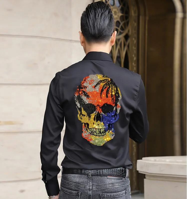 Fashion spring autumn Men Shirts New Arrivals Slim Fit Male Shirt Solid Long Sleeve British Style Rhinestone Men's Shirt
Fashion spring autumn Men Shirts New Arrivals Slim Fit Male Shirt Solid Long Sleeve British Style Rhinestone Men's Shirt