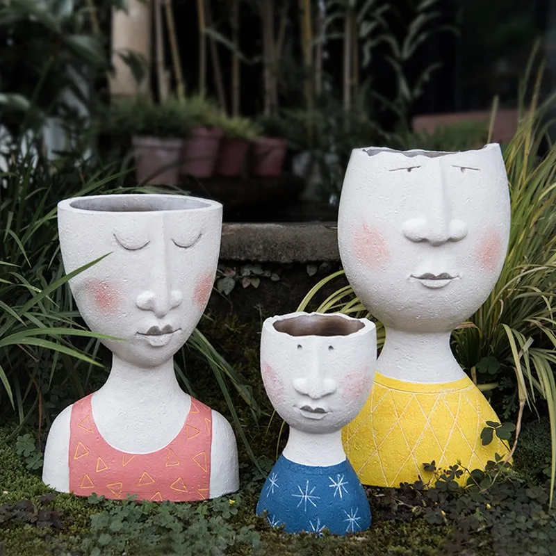 Art Portrait Flower Pot Vase Sculpture Resin Human Face Family Flower Pot Handmade Garden Flower Arrangement Home Decors
Art Portrait Flower Pot Vase Sculpture Resin Human Face Family Flower Pot Handmade Garden Flower Arrangement Home Decors