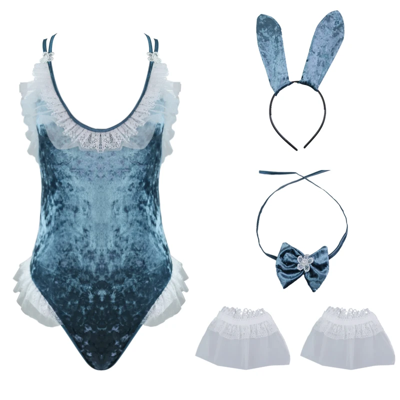 Sexy Lace Bunny Cosplay Night Club Show Maid Sexy Sleepwear Solid Color Gold Velvet Lace Womans Sexy Jumpsuit Bodysuit
Sexy Lace Bunny Cosplay Night Club Show Maid Sexy Sleepwear Solid Color Gold Velvet Lace Womans Sexy Jumpsuit Bodysuit