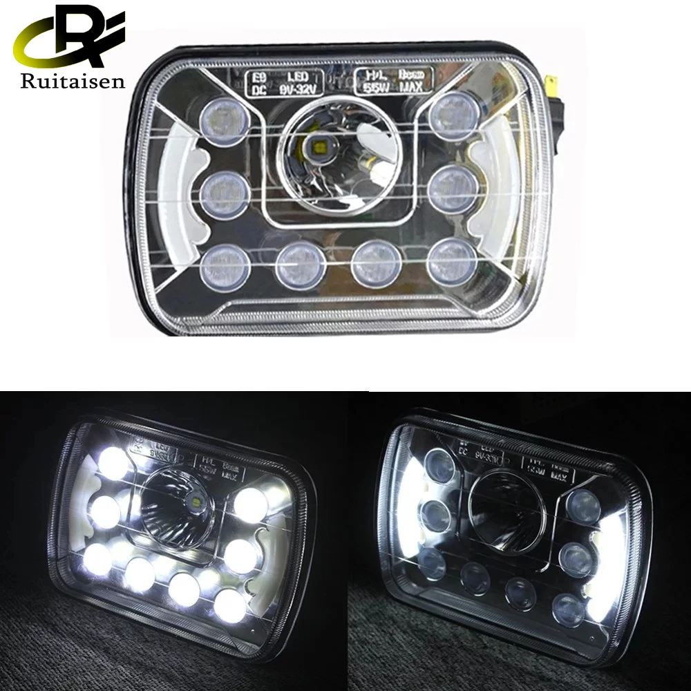 Ruitaisen One pair 5x7 inch 7x6 4x6 55W 7inch Led Car Headlight Square Halo Ring Truck LED Headlight for jeep
Ruitaisen One pair 5x7 inch 7x6 4x6 55W 7inch Led Car Headlight Square Halo Ring Truck LED Headlight for jeep
