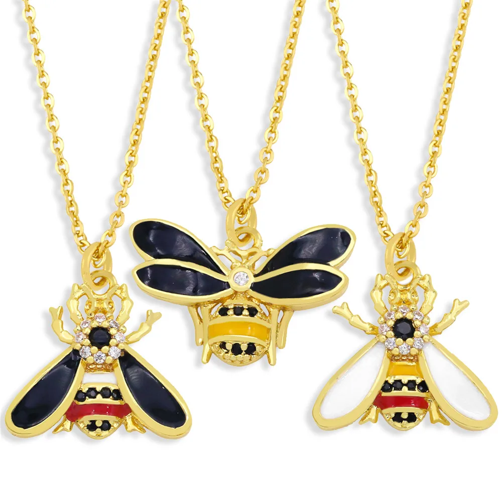 Cute Enamel Little Bee Pendant Necklace Copper Gold Plated Short Chain Necklace Women Fashion Jewelry Friendship Gifts nkez73
Cute Enamel Little Bee Pendant Necklace Copper Gold Plated Short Chain Necklace Women Fashion Jewelry Friendship Gifts nkez73