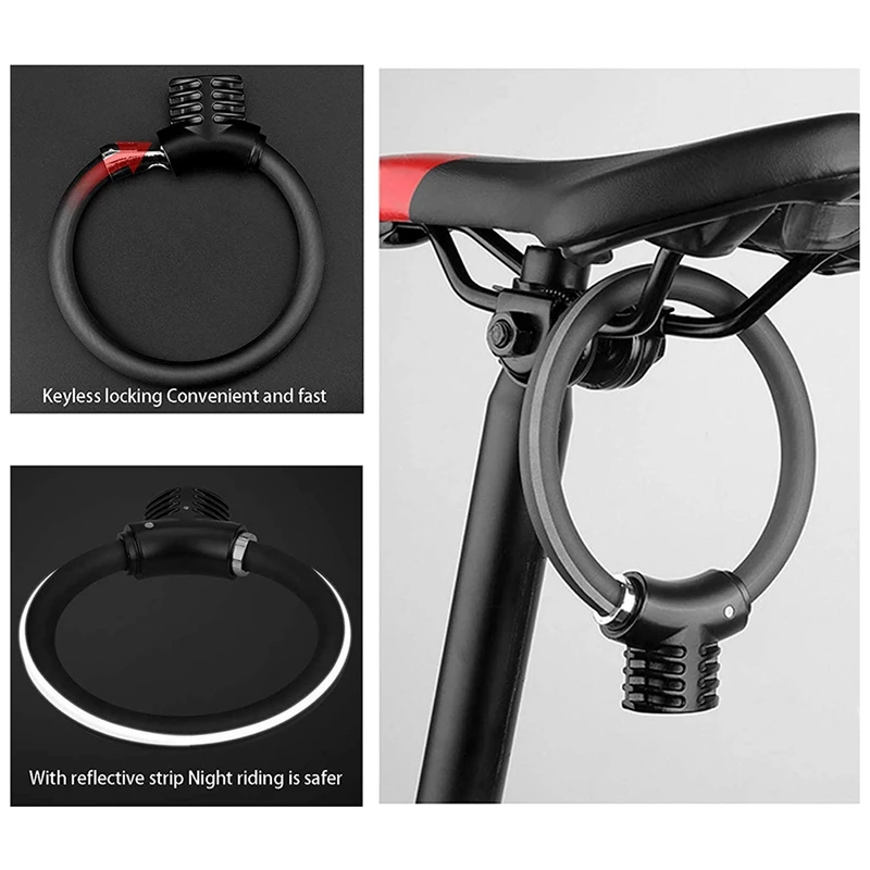 Bicycle Lock,Portable Ring Safety Anti-Theft Tamper Proof Shear Resistance Thickened Steel Cable Alloy Reflective Strip
Bicycle Lock,Portable Ring Safety Anti-Theft Tamper Proof Shear Resistance Thickened Steel Cable Alloy Reflective Strip