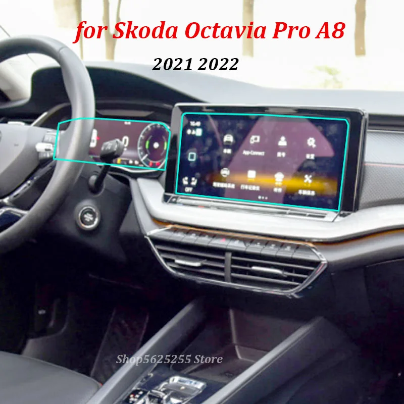 Автомобильная наклейка для Skoda Octavia Pro A8 2021 2022 Защитная пленка экрана навигации из