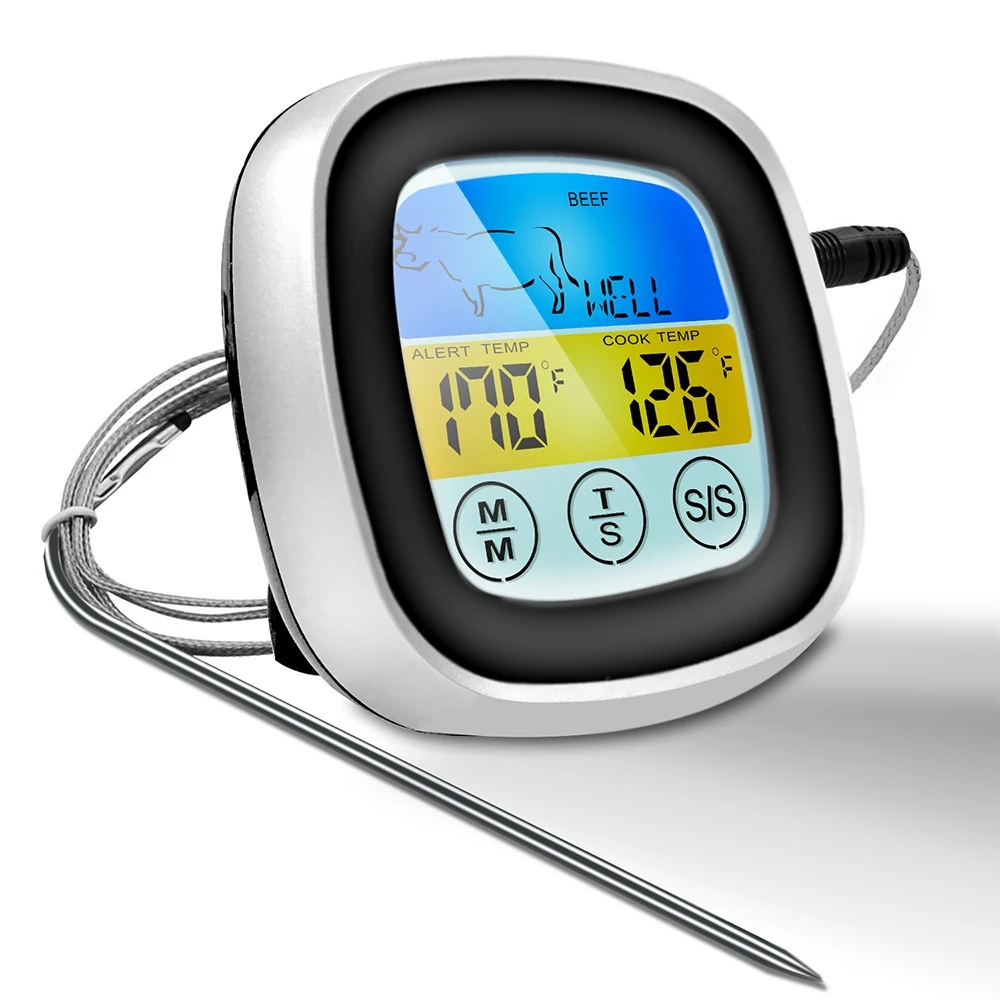 Touchscreen Meat Thermometer Food Barbecue Grill Smoker Thermometer Timer Alert Cooking Baking Oven Digital Thermometer
Touchscreen Meat Thermometer Food Barbecue Grill Smoker Thermometer Timer Alert Cooking Baking Oven Digital Thermometer