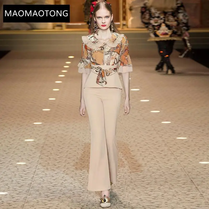 Fashion Designer Set Summer Dress Women's Slim Short Sleeve Peinted Tops And Elastic Waist Long Pants Two-piece Suit
Fashion Designer Set Summer Dress Women's Slim Short Sleeve Peinted Tops And Elastic Waist Long Pants Two-piece Suit