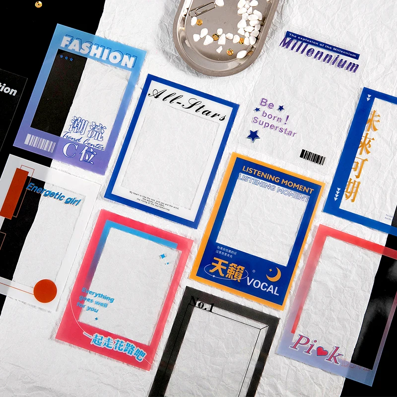 4packs/LOT let's put it together 1 series retro message material PET photo frame memo pad 
4packs/LOT let's put it together 1 series retro message material PET photo frame memo pad