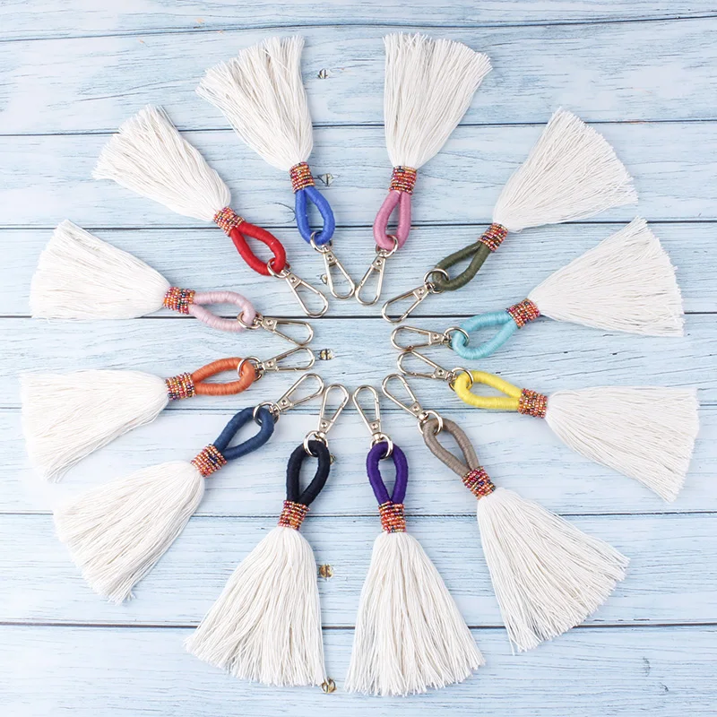 Original Design Keychains Handmade BOHO Seed Beads Wrapped Fringe Tassel Macrame Key Rings Gift for Her
Original Design Keychains Handmade BOHO Seed Beads Wrapped Fringe Tassel Macrame Key Rings Gift for Her