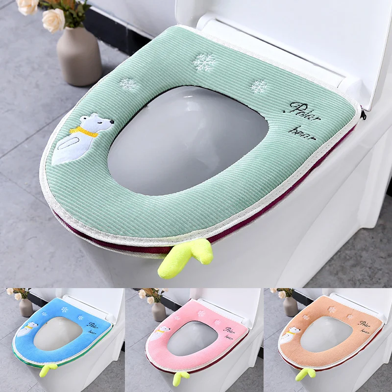 Winter Warm Polar Bear Toilet Seat Cover Washable Bathroom Accessories Soft O-shape Pad Bidet Cover Double Layer Zipper Cover 
Winter Warm Polar Bear Toilet Seat Cover Washable Bathroom Accessories Soft O-shape Pad Bidet Cover Double Layer Zipper Cover