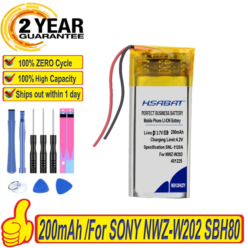 Лидирующий бренд 100% новый 200 мА/ч AHB401230UPC 02 Батарея для Sony SBH70 SBH80 NWZ W202 W252 W262 Bluetooth