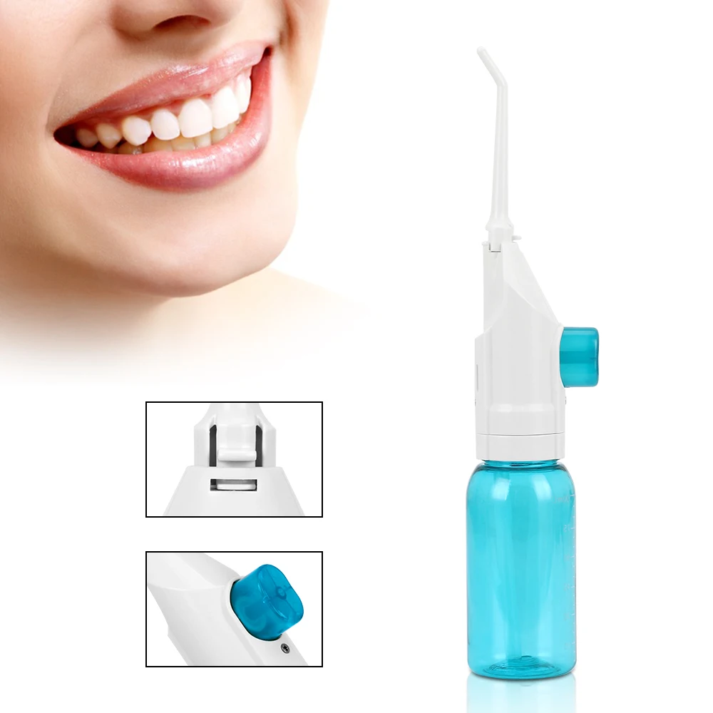 

Portable Oral Irrigator Dental Irrigator 2 Tips Water Dental Flosser Nasal Irrigators Water Jet Teeth Cleaner