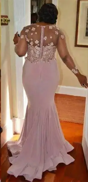 Elegant Long Sleeves Pink Mermaid Prom Dress Lace applique Scoop Illusion Design Long Formal Evening Party Gown Plus Size
Elegant Long Sleeves Pink Mermaid Prom Dress Lace applique Scoop Illusion Design Long Formal Evening Party Gown Plus Size