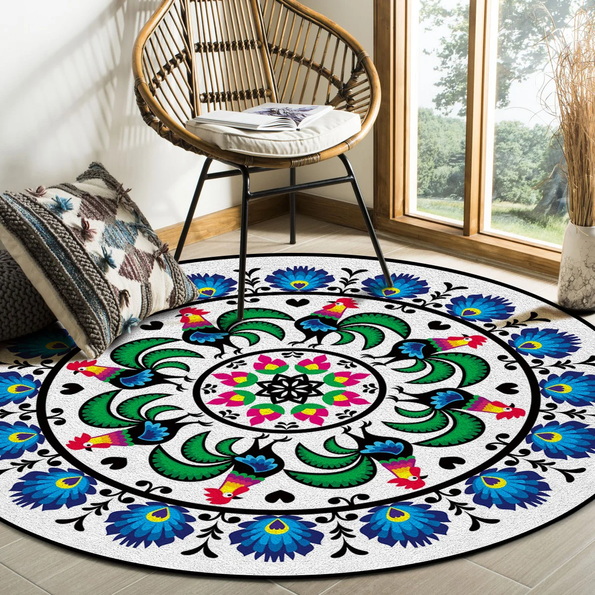 Pattern Folk Art Rooster Polish Pattern Animal Pattern Round Carpets for Bed Room Non-slip Rugs for Living Room Circle Rug
Pattern Folk Art Rooster Polish Pattern Animal Pattern Round Carpets for Bed Room Non-slip Rugs for Living Room Circle Rug