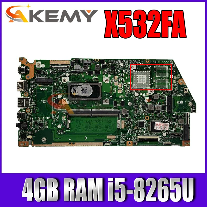Материнская плата Akemy X532FA для ноутбука Asus VivoBook S15 S532F X532 X532F X532FL X532FA, материнская плата с/4 ГБ ОЗУ i5-8265U ЦП
Материнская плата Akemy X532FA для ноутбука Asus VivoBook S15 S532F X532 X532F X532FL X532FA, материнская плата с/4 ГБ ОЗУ i5-8265U ЦП