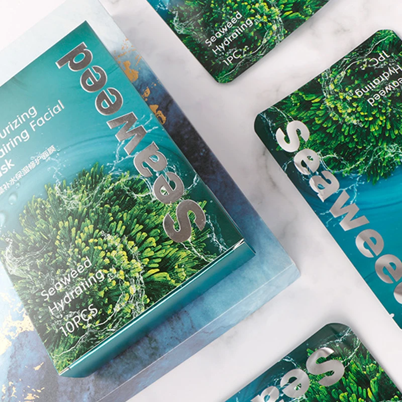Seaweed Hydrating Mask 10 Pack Anti-Aging facial Moisturizing Wrinkle Removal Hyaluronic Acid Shrinks Pores Silk Mask Skin Care 
Seaweed Hydrating Mask 10 Pack Anti-Aging facial Moisturizing Wrinkle Removal Hyaluronic Acid Shrinks Pores Silk Mask Skin Care