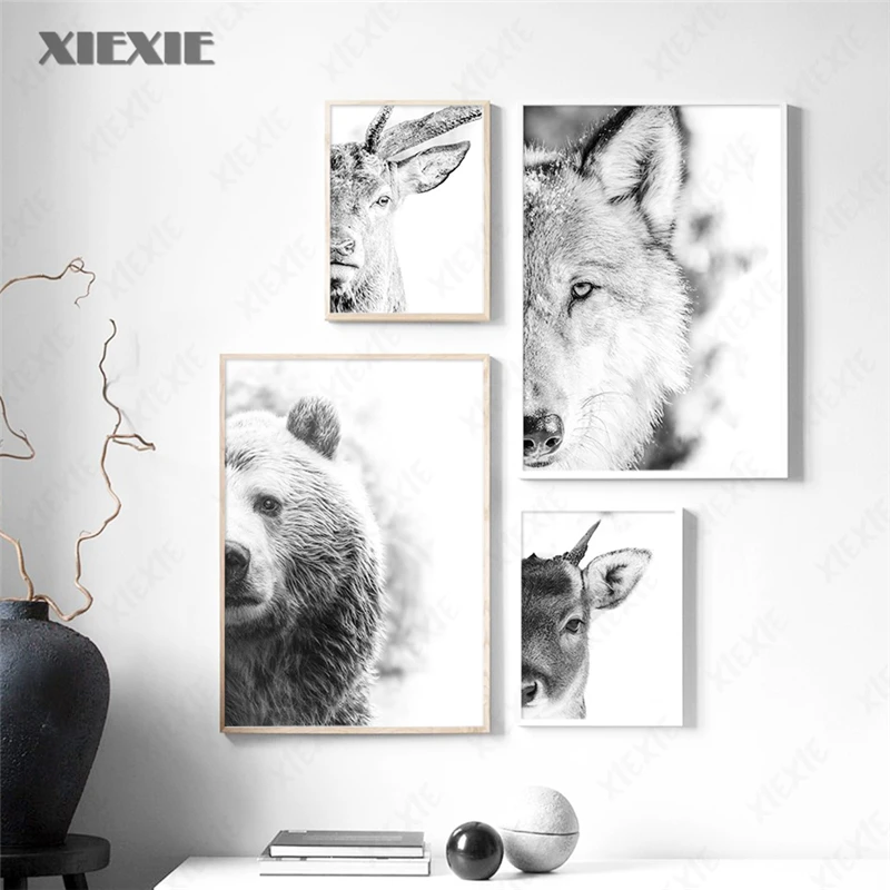 Animals Bear Deer Wolf Yak Wall Art Canvas Painting Nordic Posters and Prints Black White Wall Pictures for Living Room Decor
Animals Bear Deer Wolf Yak Wall Art Canvas Painting Nordic Posters and Prints Black White Wall Pictures for Living Room Decor