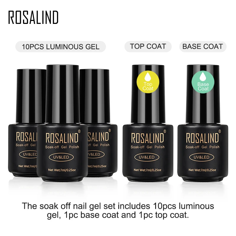 ROSALIND12Pc/ Box Primer Gel Varnish Nightlight Luminous Soak Off UV LED Gel Nail Polish Base Coat No Wipe Top Color Gel Polish
ROSALIND12Pc/ Box Primer Gel Varnish Nightlight Luminous Soak Off UV LED Gel Nail Polish Base Coat No Wipe Top Color Gel Polish
