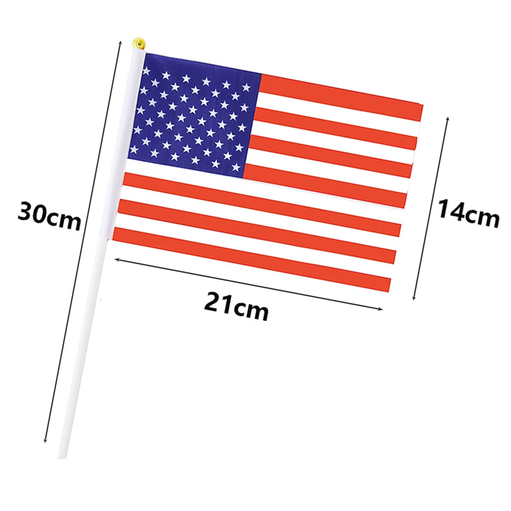 10pcs American Flag USA Flags with Pole Sleeve Stars and Stripes Banner Hand Held Style for 4th of July Memorial Day Home Decor
10pcs American Flag USA Flags with Pole Sleeve Stars and Stripes Banner Hand Held Style for 4th of July Memorial Day Home Decor