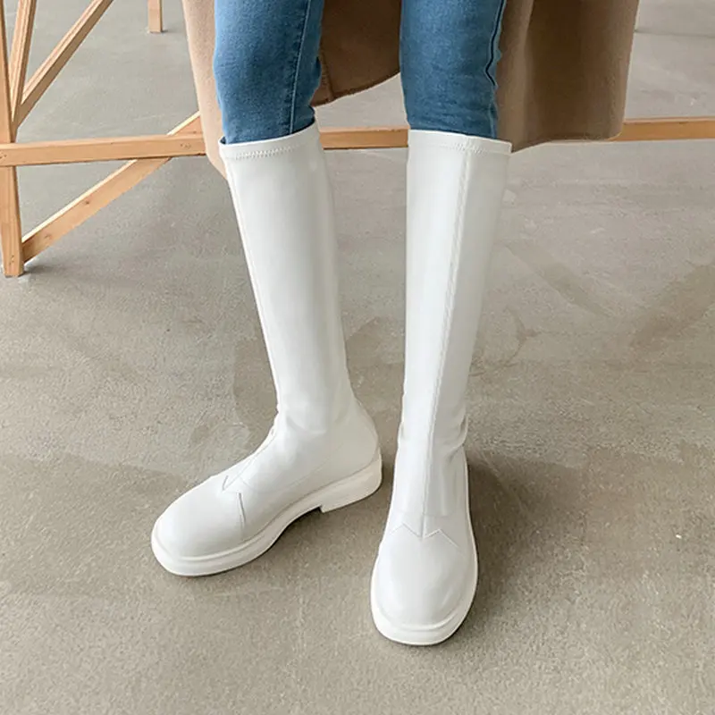 Genuine Leather Women Knee-High Boots Autumn Winter Concise Fashion ladies Boot Low Heels Shoes Woman High Quality
Genuine Leather Women Knee-High Boots Autumn Winter Concise Fashion ladies Boot Low Heels Shoes Woman High Quality