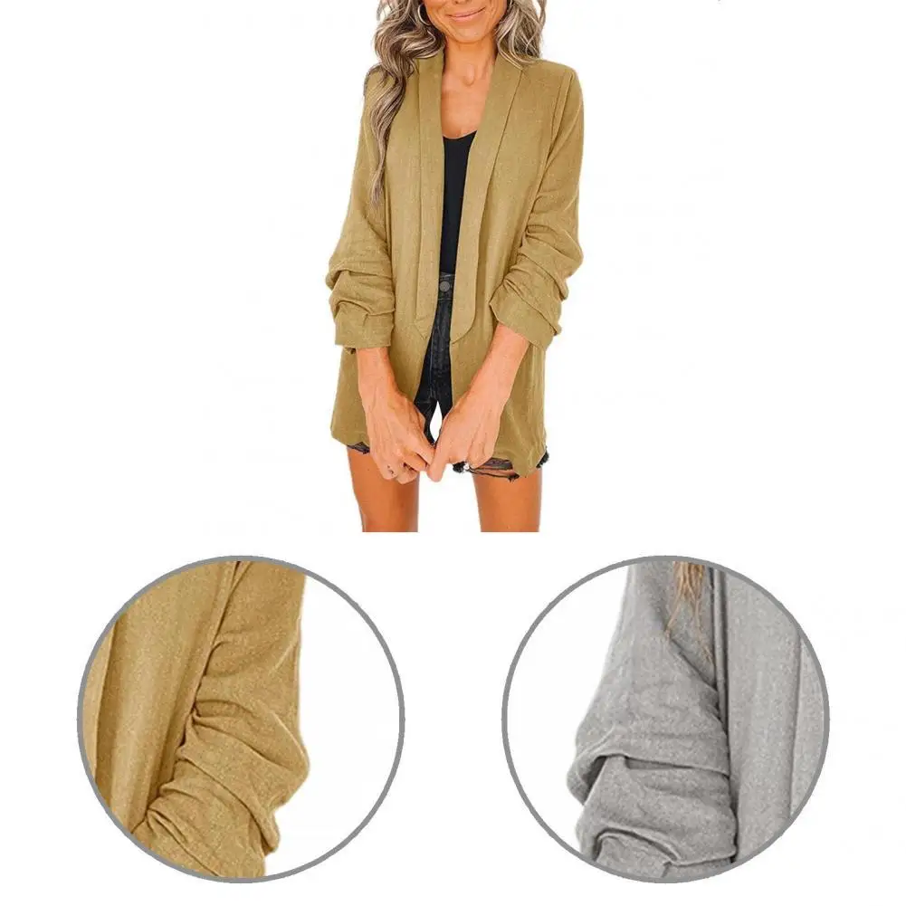 Cardigan suit coat women's long sleeve Lapel solid color fake pocket suit coat
Cardigan suit coat women's long sleeve Lapel solid color fake pocket suit coat