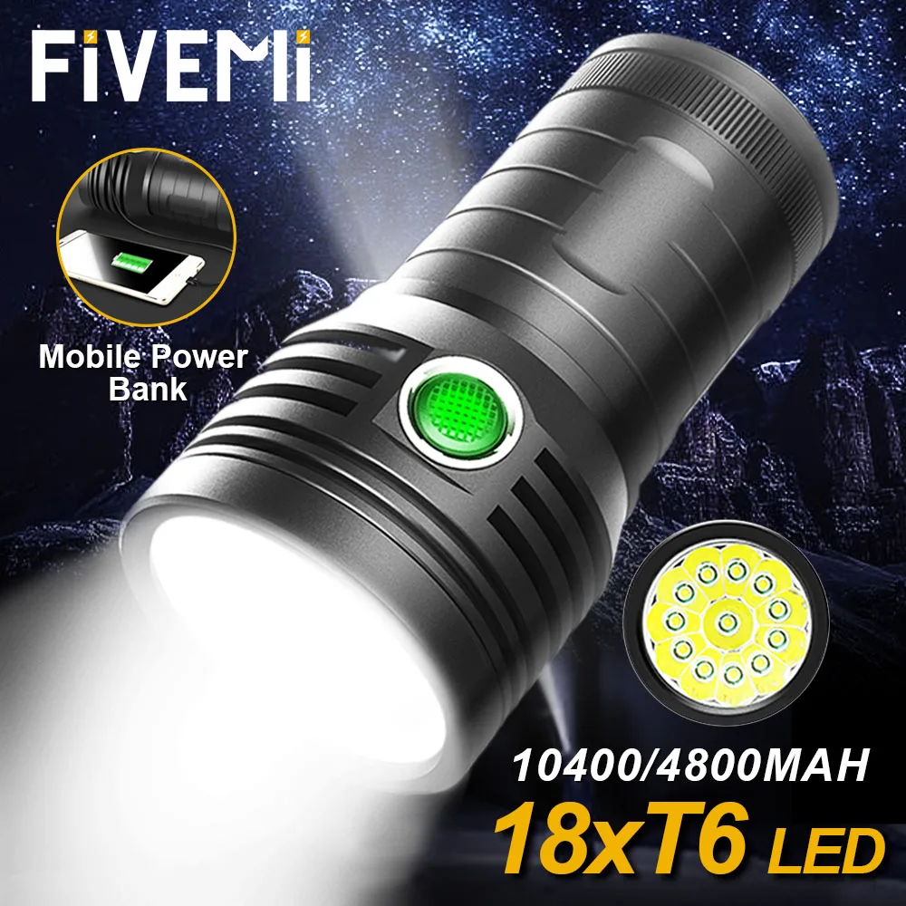 10400/4800mAH Built-in Battery Super bright LED Flashlight Powerful Flash Light Waterproof Floodlight Torch USB Rechargeabl lamp
10400/4800mAH Built-in Battery Super bright LED Flashlight Powerful Flash Light Waterproof Floodlight Torch USB Rechargeabl lamp