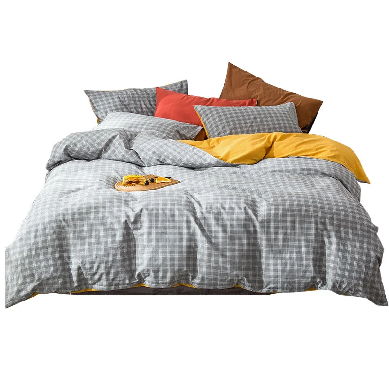 Four-Piece Japanese-Style Washed Cotton 4-Piece Set Of Simple Two-Piece Solid Color Bed Linen And Quilt Cover
Four-Piece Japanese-Style Washed Cotton 4-Piece Set Of Simple Two-Piece Solid Color Bed Linen And Quilt Cover