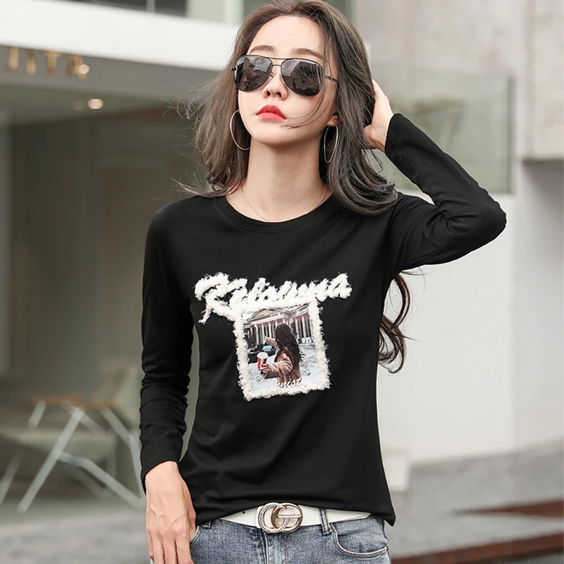 Shintimes Cartoon Appliques T Shirt Women Clothes Korean Fashion 2022 Autumn Cotton Long Sleeve T-Shirt Woman Tops Tshirt Femme
Shintimes Cartoon Appliques T Shirt Women Clothes Korean Fashion 2022 Autumn Cotton Long Sleeve T-Shirt Woman Tops Tshirt Femme