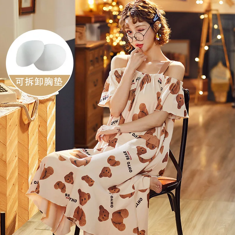Summer Women's Homedress Nightdress Girl's Sleepwear Cotton Braces Sleepshirts Long Loose Dress Home Clothing Fashion Nightgowns
Summer Women's Homedress Nightdress Girl's Sleepwear Cotton Braces Sleepshirts Long Loose Dress Home Clothing Fashion Nightgowns