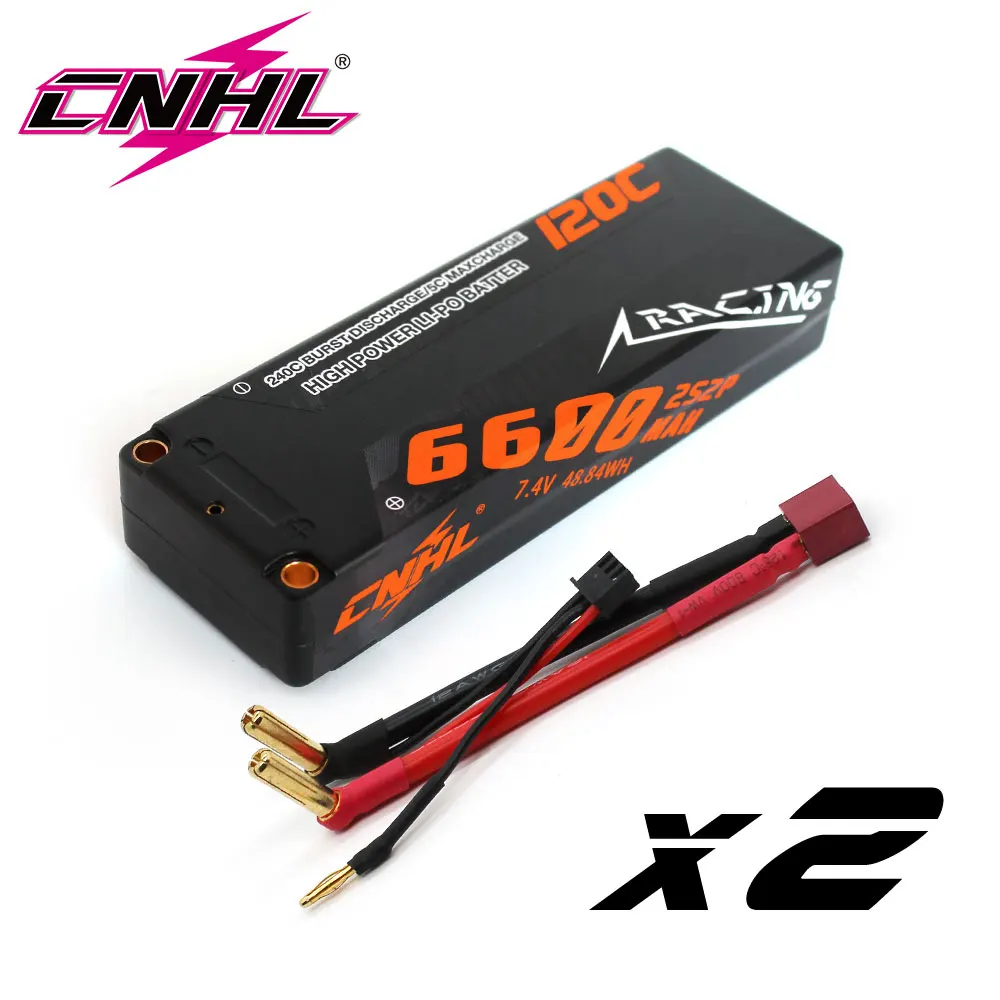 Аккумулятор CNHL Lipo 2S 7 4 В 6600 мАч 120C гоночная серия в твердом чехле автомобиль T Deans