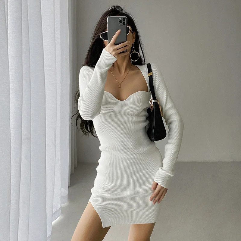 Женское облегающее платье-мини с квадратным вырезом, весна-осень
Женское облегающее платье-мини с квадратным вырезом, весна-осень