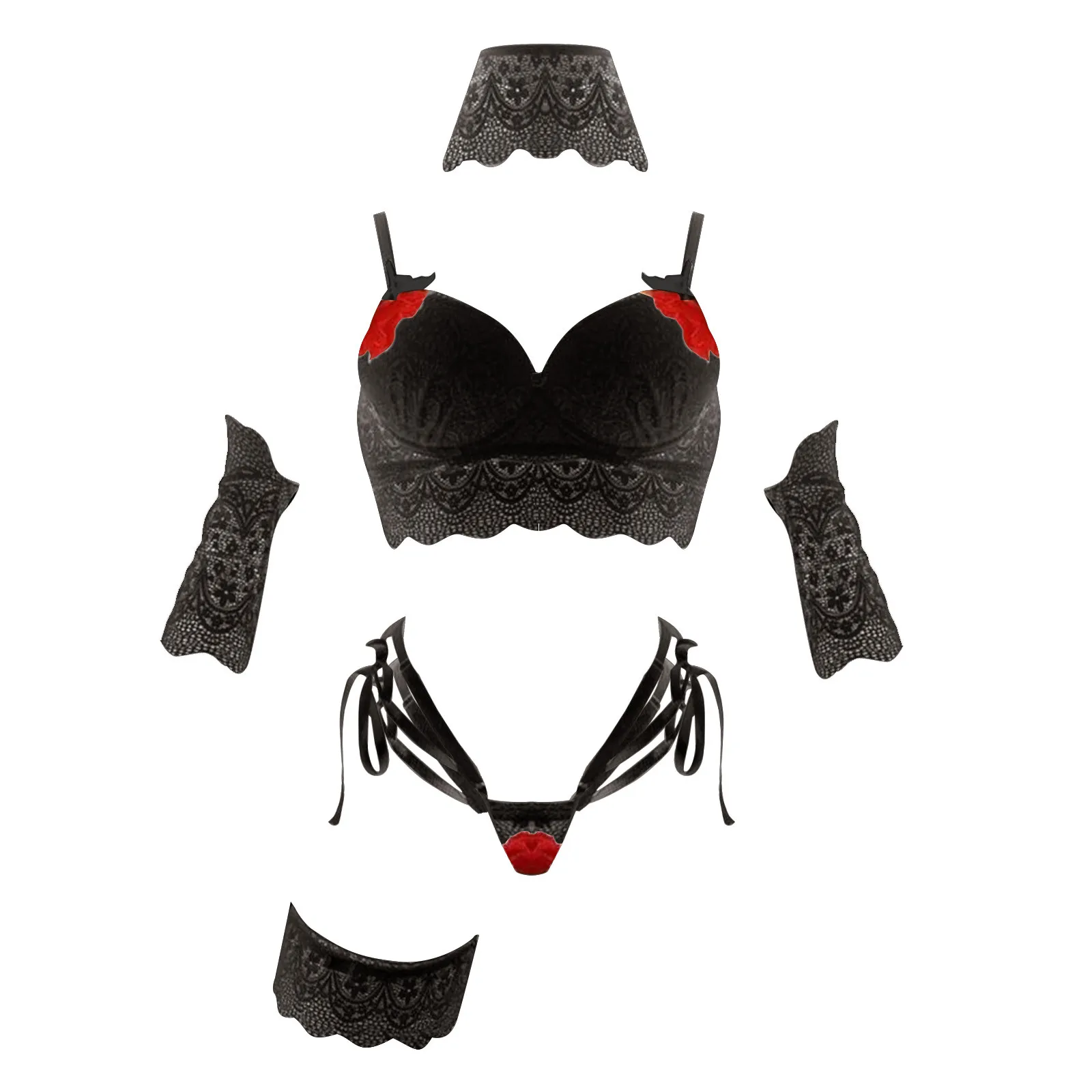 New Women Sexy Temptation Lingerie Exquisite Embroidered Lace Sexy Lingerie Set Erotic Five Piece Underwear N*
New Women Sexy Temptation Lingerie Exquisite Embroidered Lace Sexy Lingerie Set Erotic Five Piece Underwear N*