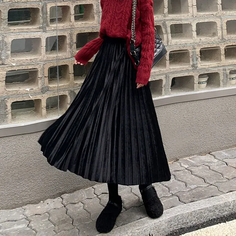 Midi Skirts for Women Vintage Korean High Waist Pleated Skirt Female Casual Streetwear Long Skirt 2022 Autumn Winter X15
Midi Skirts for Women Vintage Korean High Waist Pleated Skirt Female Casual Streetwear Long Skirt 2022 Autumn Winter X15