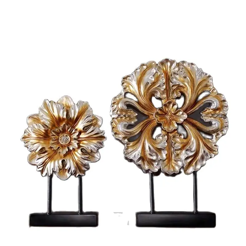 European style golden carving flower new house furnishings Resin handcrafted TV cabinet decorations
European style golden carving flower new house furnishings Resin handcrafted TV cabinet decorations