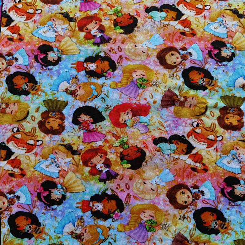 Disney Princess Collection Print 100% Cotton Fabric for Girl Clothes Hometextile Cushion Cover Needlework DIY
Disney Princess Collection Print 100% Cotton Fabric for Girl Clothes Hometextile Cushion Cover Needlework DIY