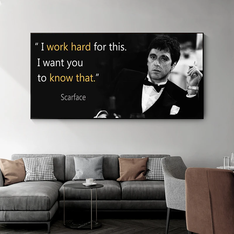 Balck and White Movice Quotes Canvas Paintings Tony Montana Portrait Modern Posters and Prints Wall Art Pictures for Home Decor
Balck and White Movice Quotes Canvas Paintings Tony Montana Portrait Modern Posters and Prints Wall Art Pictures for Home Decor