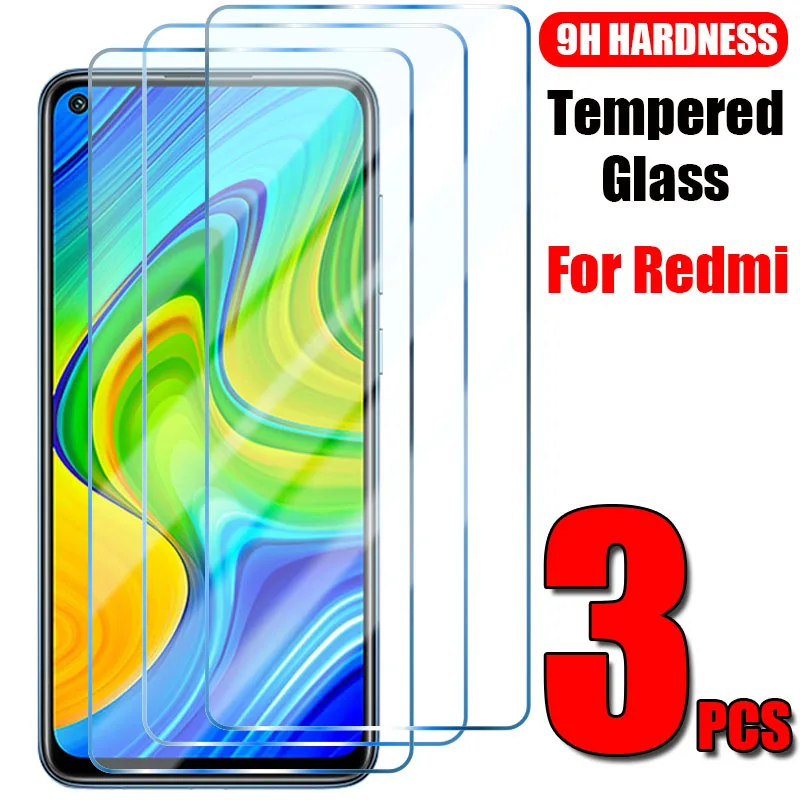 Закаленное стекло для Xiaomi Redmi Note 10 9 8 7 Pro 9S 10S 8T экрана 9A 8A 7A 9i 9C 3 шт.|Защитные стёкла