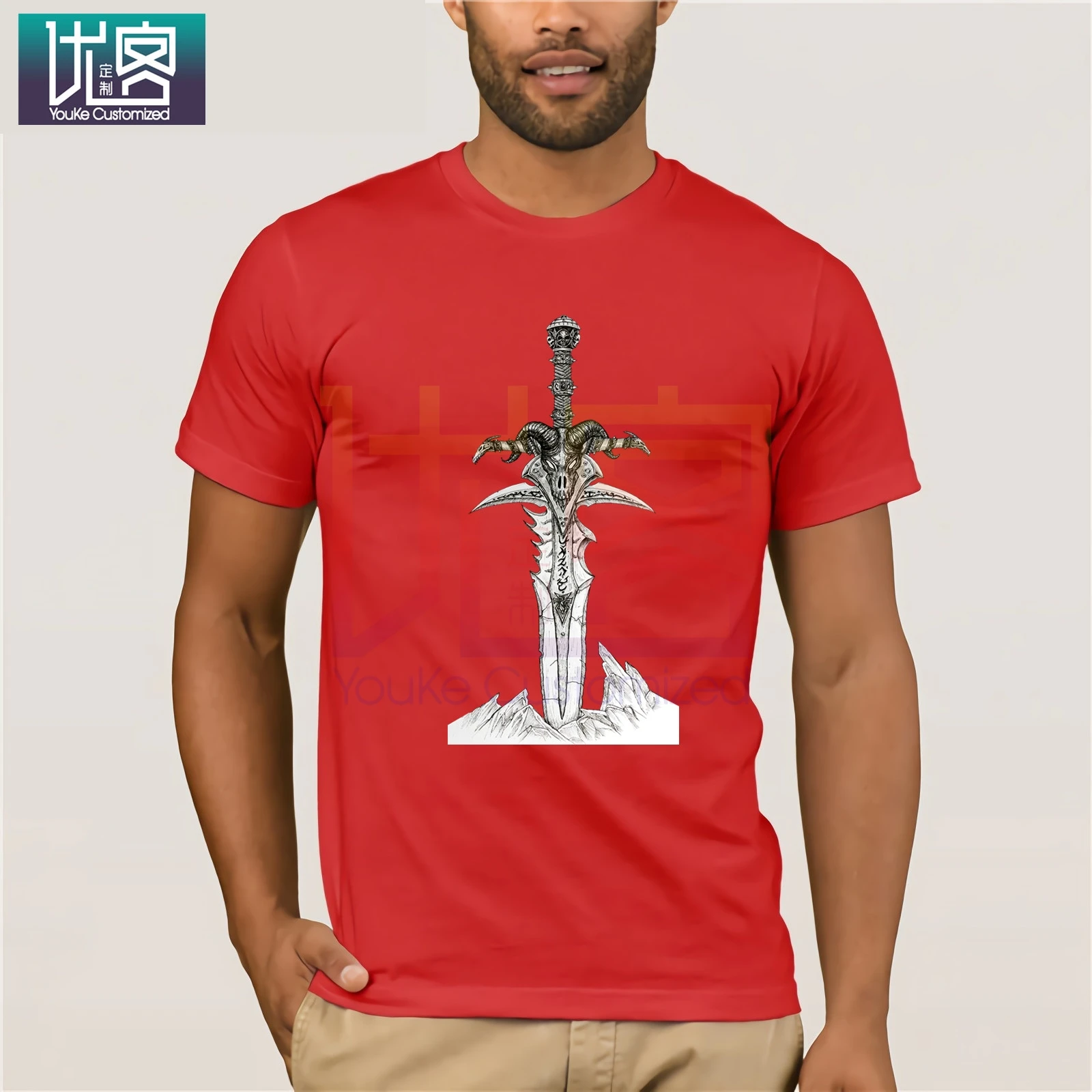 Футболка World of Warcraft Frostmourne Hungers Art популярная футболка с круглым вырезом 100% хлопок