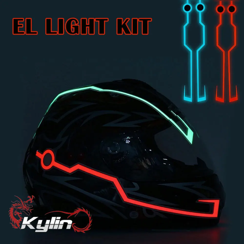 Мотоцикл фара на шлем полоса EL холодный светодиодный DIY мульти светильник с