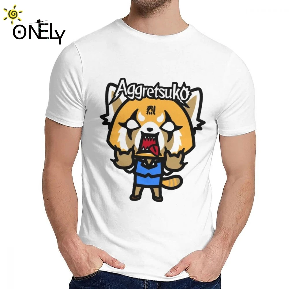 Агрессивная футболка в стиле Харадзюку с надписью Death Metal Aggretsuko Мужская