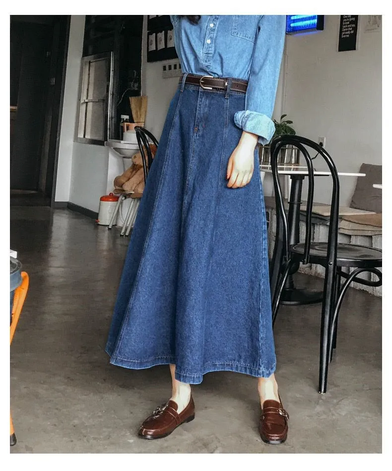 2021 New Autumn And Winter Women's Denim Long Skirt Retro Dark Blue Denim Skirt Temperament All-match Women's Half Skirt
2021 New Autumn And Winter Women's Denim Long Skirt Retro Dark Blue Denim Skirt Temperament All-match Women's Half Skirt