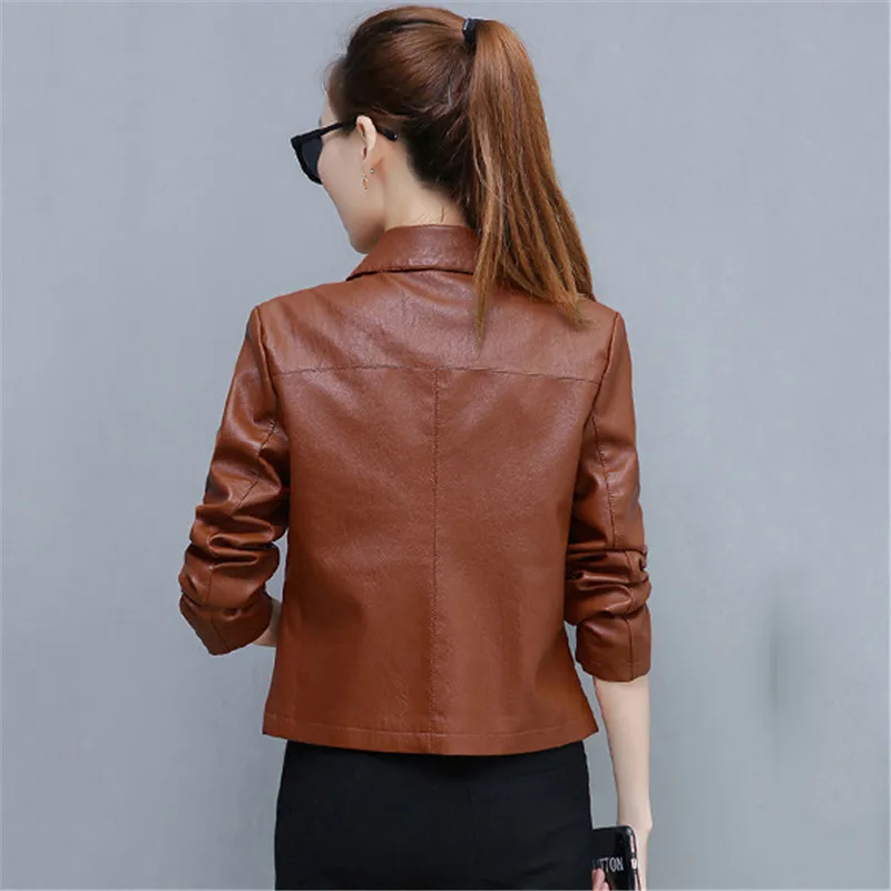 Куртка женская из искусственной кожи черная зеленая 3XL 4XL большие размеры