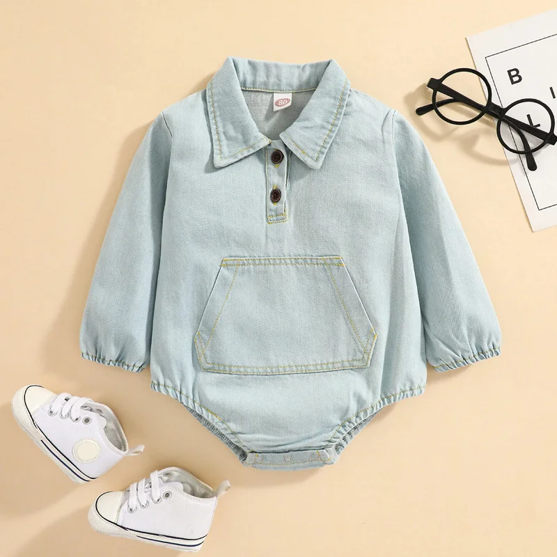 Детский джинсовый комбинезон с длинным рукавом, на возраст 0-24 месяца
Детский джинсовый комбинезон с длинным рукавом, на возраст 0-24 месяца