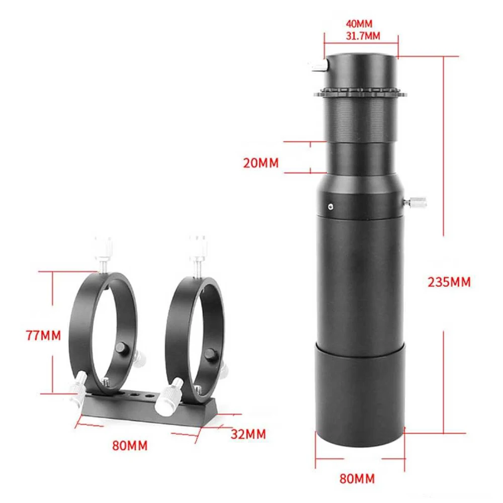

50mm Finderscope with Double Helical Focuser 183mm 1.25in Focal Length Ratio Guide Scope for Astronomical Telescope