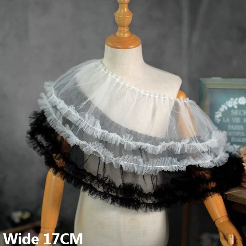 17CM Wide White Black Double Mesh 3D Pleated Embroidered Ribbon Lace Edge Trim Fluffy Dress Skirts Hemlines Sewing Fringe Decor
17CM Wide White Black Double Mesh 3D Pleated Embroidered Ribbon Lace Edge Trim Fluffy Dress Skirts Hemlines Sewing Fringe Decor