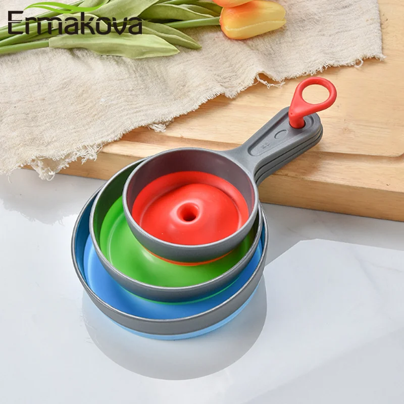 Kitchen Canning Plastic Funnel and Collapsible Silicone Food Funnel Set, Oil Powdered Jam Funnel with Handle and Wide Mouth
Kitchen Canning Plastic Funnel and Collapsible Silicone Food Funnel Set, Oil Powdered Jam Funnel with Handle and Wide Mouth