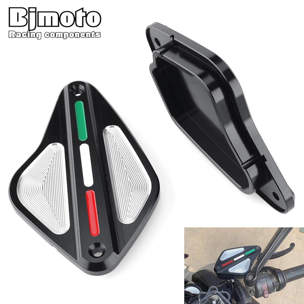 

BJMOTO Motorcycle Front Brake Fluid Reservoir Cover For DUCATI DIAVEL 1260 AMG CARBON STRADA CROMO XDIAVEL Clutch Tank Cap Set