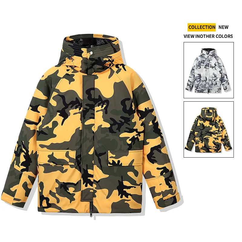 Personality Men's Down Coat Hooded Camouflage Decor Hooded Thick Wind-proof Zipper Winter Casual Fashion Male Parka
Personality Men's Down Coat Hooded Camouflage Decor Hooded Thick Wind-proof Zipper Winter Casual Fashion Male Parka