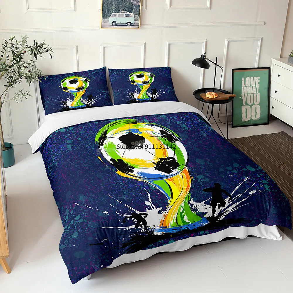 Modern Soccer 3D Digital Printing Bedding Set Large Size Down Quilt Cover Pillowcase Home Decoration Textile
Modern Soccer 3D Digital Printing Bedding Set Large Size Down Quilt Cover Pillowcase Home Decoration Textile