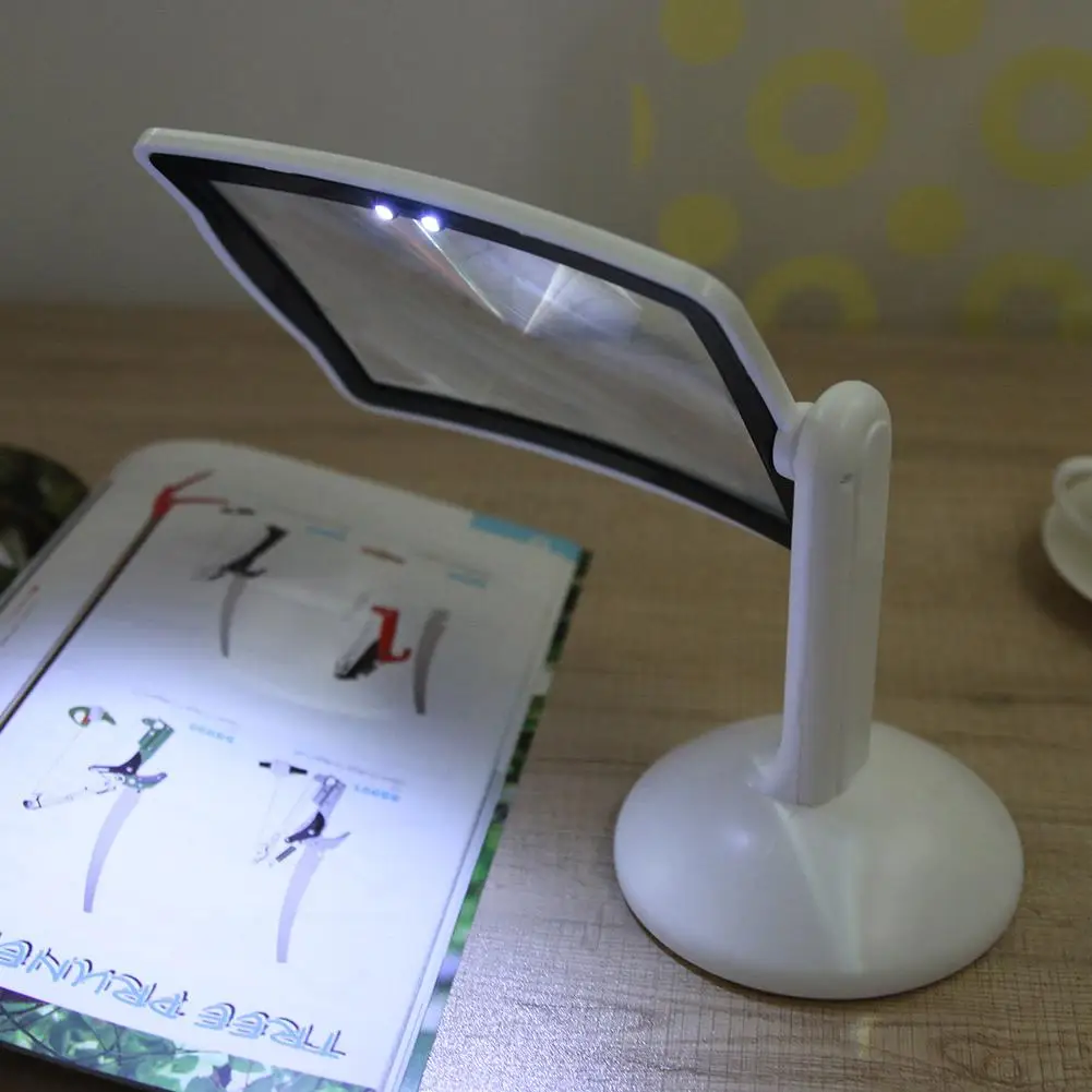 Portable 3X 180° Rotatable Desktop Reading Magnifier Glass with LED Light Rotary Reading Brighter Viewer Desktop Large Screen
Portable 3X 180° Rotatable Desktop Reading Magnifier Glass with LED Light Rotary Reading Brighter Viewer Desktop Large Screen